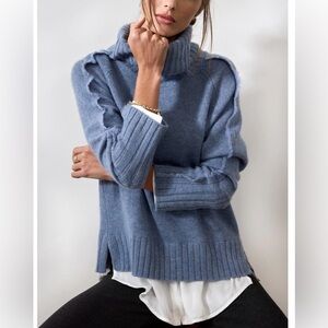 Brochu Walker / The Jolie Fringe Striped Layered Looker. Size L, Navy, EUC